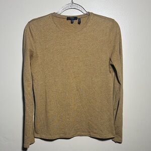Theory Small Marled Mustard Long Sleeved Tee Shirt Top
